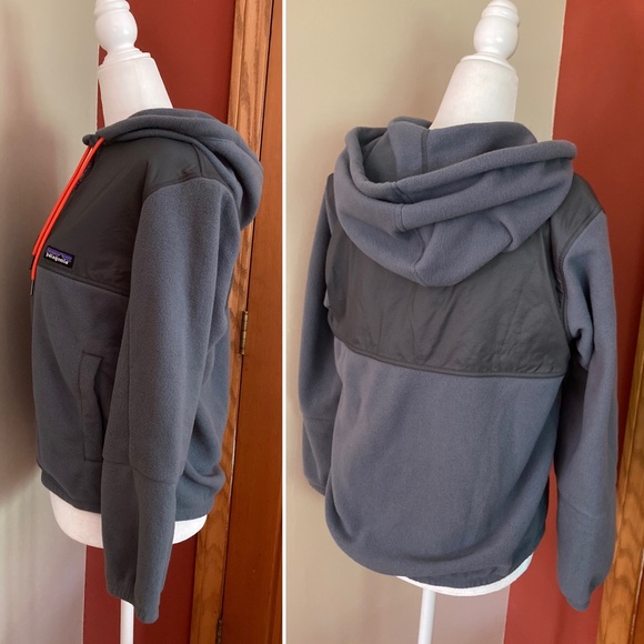 NWT Patagonia Women’s Microdini Fleece Hoody XS Nouveau Green Campfire Orange - Picture 6 of 14